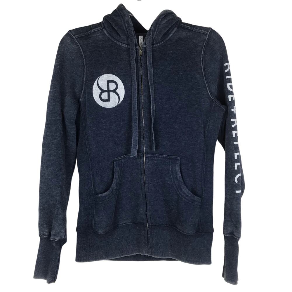 NWT Z Supply Full Zip Hoodie Blue Ride + Reflect R+R Sweatshirt Pockets Size XS